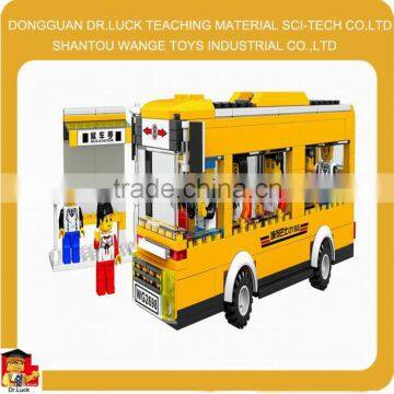 School bus block set with passenger