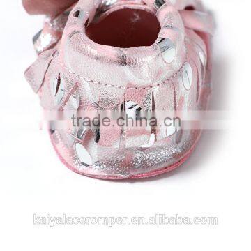 Glitter Dot Baby Moccasins,Toddler Leather Moccasins Fringe Bow Baby Booties Shoes photo-5