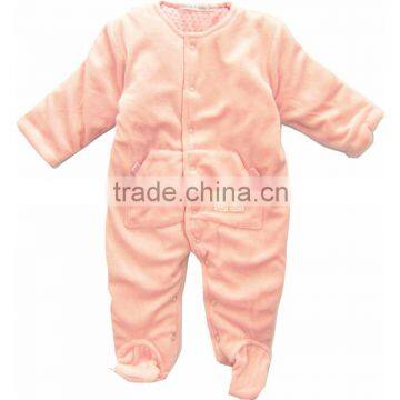 New design Small girl pocket romper winter wearing padding romper