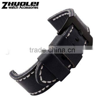 2015 New Style 22|24|26mm 100% Handstitch Black Red Grey Armyeather Watch Strap Wholesale 3pcs photo-5