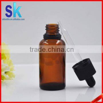 30ML amber glass dropper bottles with child tamper proof cap