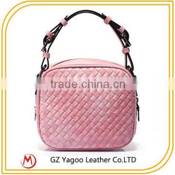 Wholesale Pink Leather Woven Teen Bags photo-2