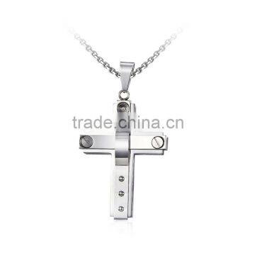 DAIHE Stainless Steel Christian Cross Gemstone Pendant photo-3
