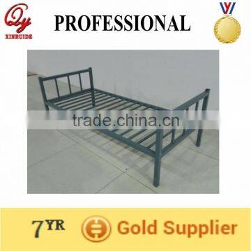 wooden poster steel metal mesh single bed for home