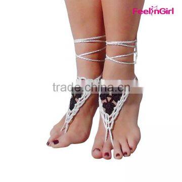 New Design Wedding Crochet Barefoot Sandals photo-2