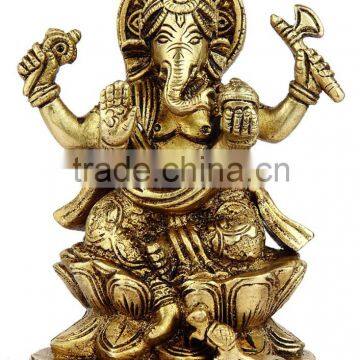 Brass Ganesha Sitting 5"