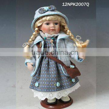 12 inch Newest standing doll handmade in china country girl doll