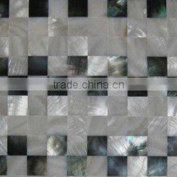 Mixed mother of pearl shell mosaic wall tile wall panel Black & freshwater MOP