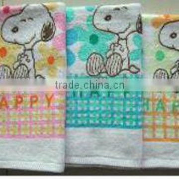 100% cotton velour animal printing hand towel