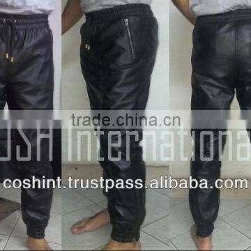 Black leather Track trousers , leather Suits , Track Suits In Leather , Supplier Of Leather Track Suit