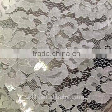 made in Chinese textile city elegant white dress making lace fabric