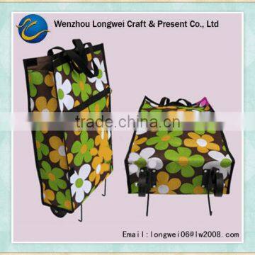 folding shopping bag with wheels/shopping trolley bag/trolley shopping bag with chair