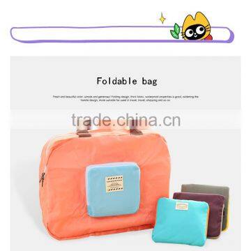 New design in 2016 foldable storage polyester bag for traveling with waterproof