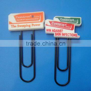 personalzied 3d logo rubber paper clips for promotion