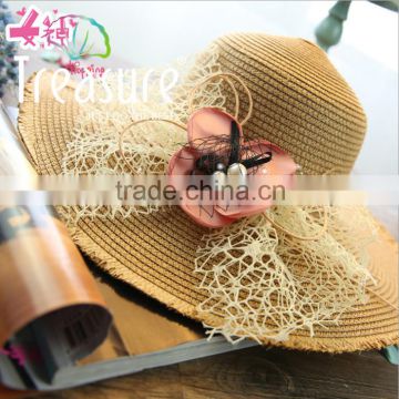 Wholesale hot selling summer beach big brim fashion straw hat comfortable hat