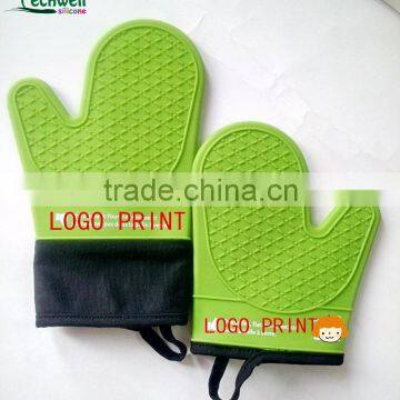 high quality heat resistant up to 500F microwave use silicon oven mitt