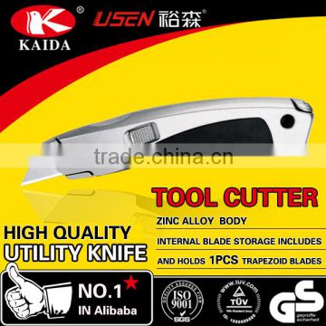 tool cutter Trapezoid blade Zinc alloy Retractable Utility Cutter knife