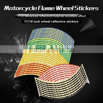 Flame reflective 3d motorcycle wheel rim sticker decorative accessories