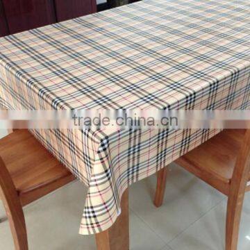 laminated plaid plastic tablecloth real silk pvc tablecloth