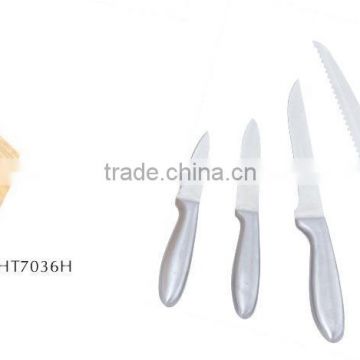 Stainless Steel Knife Set -6Pcs With Wooden Block