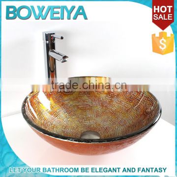 washroom small size hand glass washbasin sink