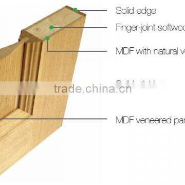 Cherry veneer interior door with solid wood construction