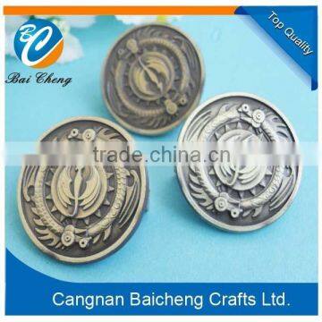 Custom make round plate emblem/badge with various shapes