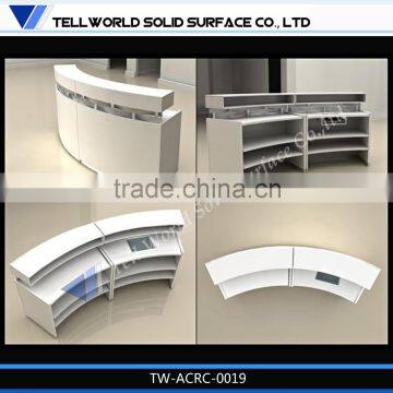 2015 morden design curved reception desk office furniture