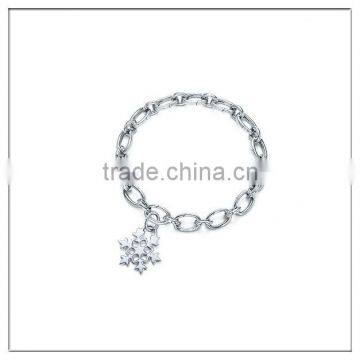 custom silver snow lady charm bracelet