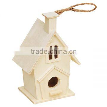 2016 Wholesale High Quality garden hanging wooden bird house wood carved bird houses