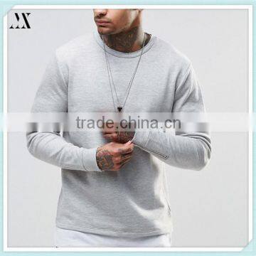 2016 Custom Wholesale Sweatshirt With Waffle Hem And Cuff Zips