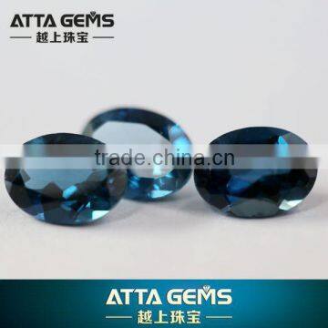 Natural precious stone oval shape London blue topaz high grade hot sale