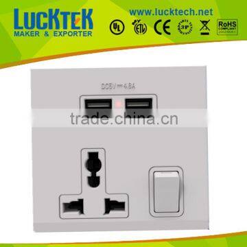 Universal Power USB wall Socket outlet with switch,wall plate faceplate ,wall mount power socket