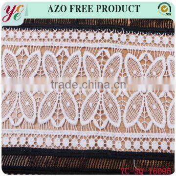 Summer New Black Hollow Out Small Grid With a Clover Lace Embroidery Fabric photo-2