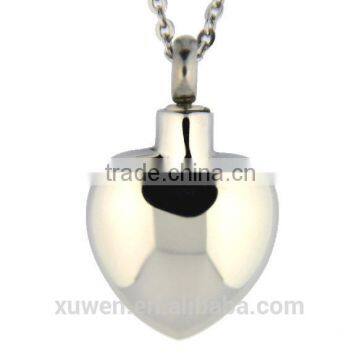 polish heart stainless steel cremation urn pendant