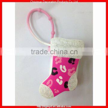 Cotton socks shape silicone Hand sanitizer holder for Christmas ( KMS-0851)