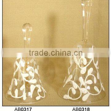 Decorative Clear Hanging Glass Bell with Branch Patterns