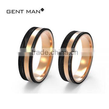 hot sales solid carbon fiber couple ring his and hers 925 silver wedding rings engagement ring