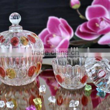 Color painted glass candy jar