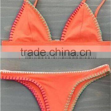 Orange bikinis woman swimwear sexy