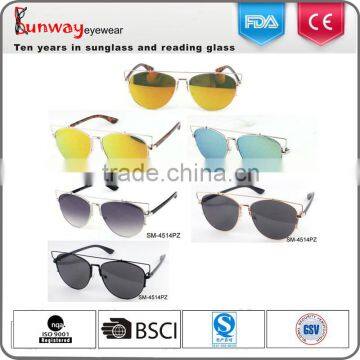 SM-4514PZ Wholesale Sunglasses 2016 Popular Fashion New Design Sunglasses Colorful Metal Sunglasses