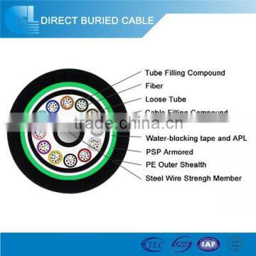 ISO approved outdoor use 12 core armored direct buried fiber optic cable GYTA53