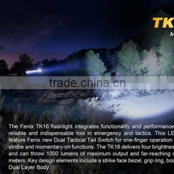 in Stock Fenix TK16 Flashlight1000 Lumens With Tail Mode Switch Four Brightness Modes Flashlight Torch photo-5