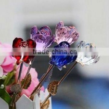 crystal glass rose for gift decoration flower