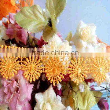 2016 Professional design orange flower water soluble chemical lace