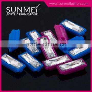 Fancy Crystal Acrylic Stones in Sew on Neon Color Plastic Mounting