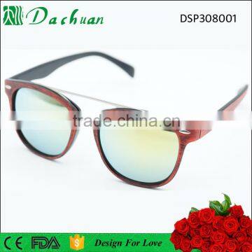 2016 Summer Design High Quality PC Injection Unisex Fake Wood Sunglasses Mirror Coating Lens photo-2