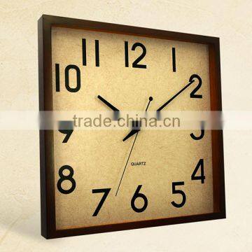 12 inch home goods wall decor square style flip analog clock (12W58BR-215)