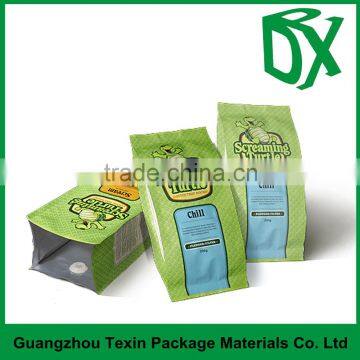 Small size side gusset kraft paper foil lined coffee bag with valve 50g 100g