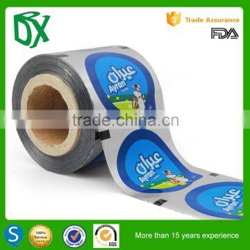CPP PET Plastic yogurt cup sealing film , Laminated yogurt lid cup film